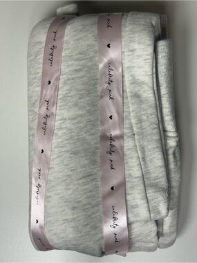 Pink Rose Heather Gray Pajama Set with Pink Ribbon Trim